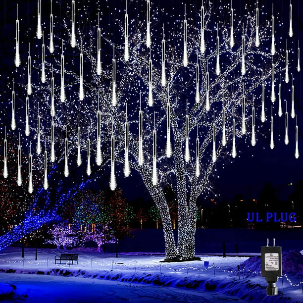 Details about   30cm/50cm LED Meteor Shower 8 Tube Lights Falling Snowfall Tree Outdoor Decor